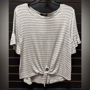 NWT Caralase signature heather gray striped top